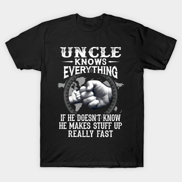 Uncle Knows Everything If He Doesn't Know Father's Day T-Shirt by Benko Clarence